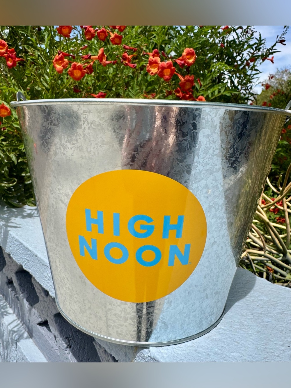 BRAND NEW High Noon Sun Sips Seltzer Beer Can Promo Galvanized Metal Ice Bucket